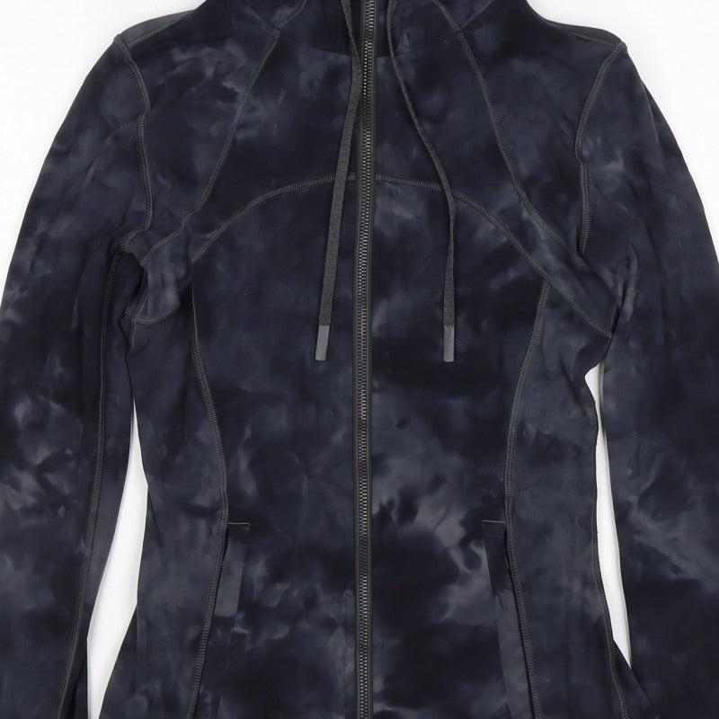 Lululemon Women’s Black Tie Dye Size 4 Full Zip Hooded Jacket
