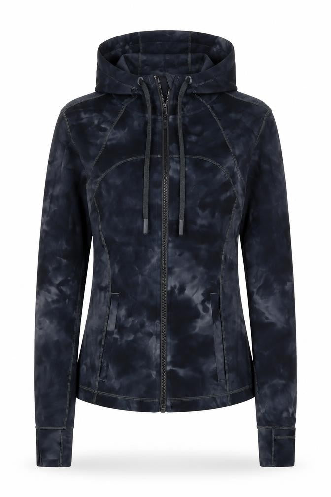Lululemon Women’s Black Tie Dye Size 4 Full Zip Hooded Jacket