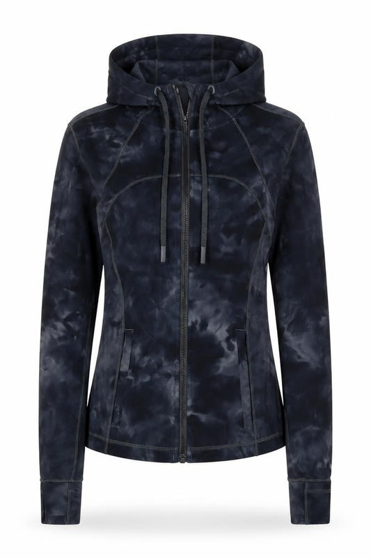 Lululemon Women’s Black Tie Dye Size 4 Full Zip Hooded Jacket