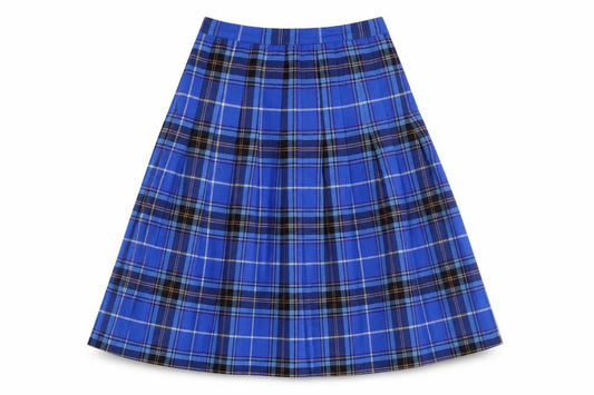 James Pringle Weavers Women Blue Plaid Wool A-Line Skirt UK 10