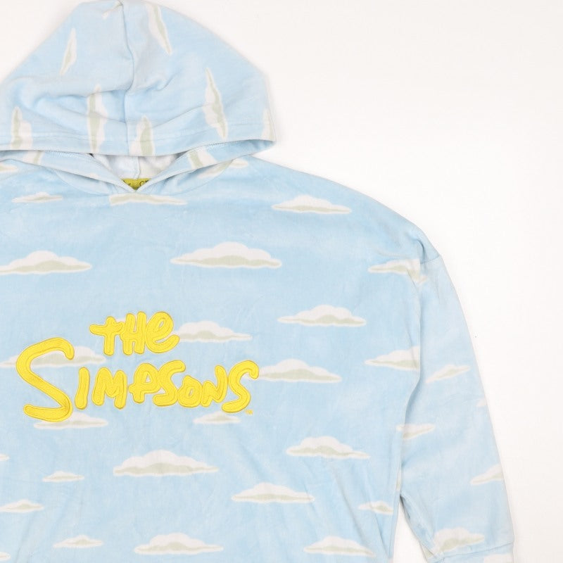 The Simpsons Women’s Blue Cloud Print Embroidered Pullover Hoodie XS