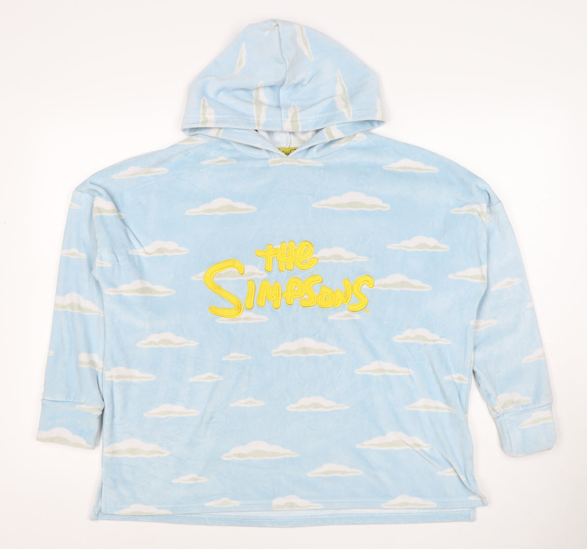 The Simpsons Women’s Blue Cloud Print Embroidered Pullover Hoodie XS