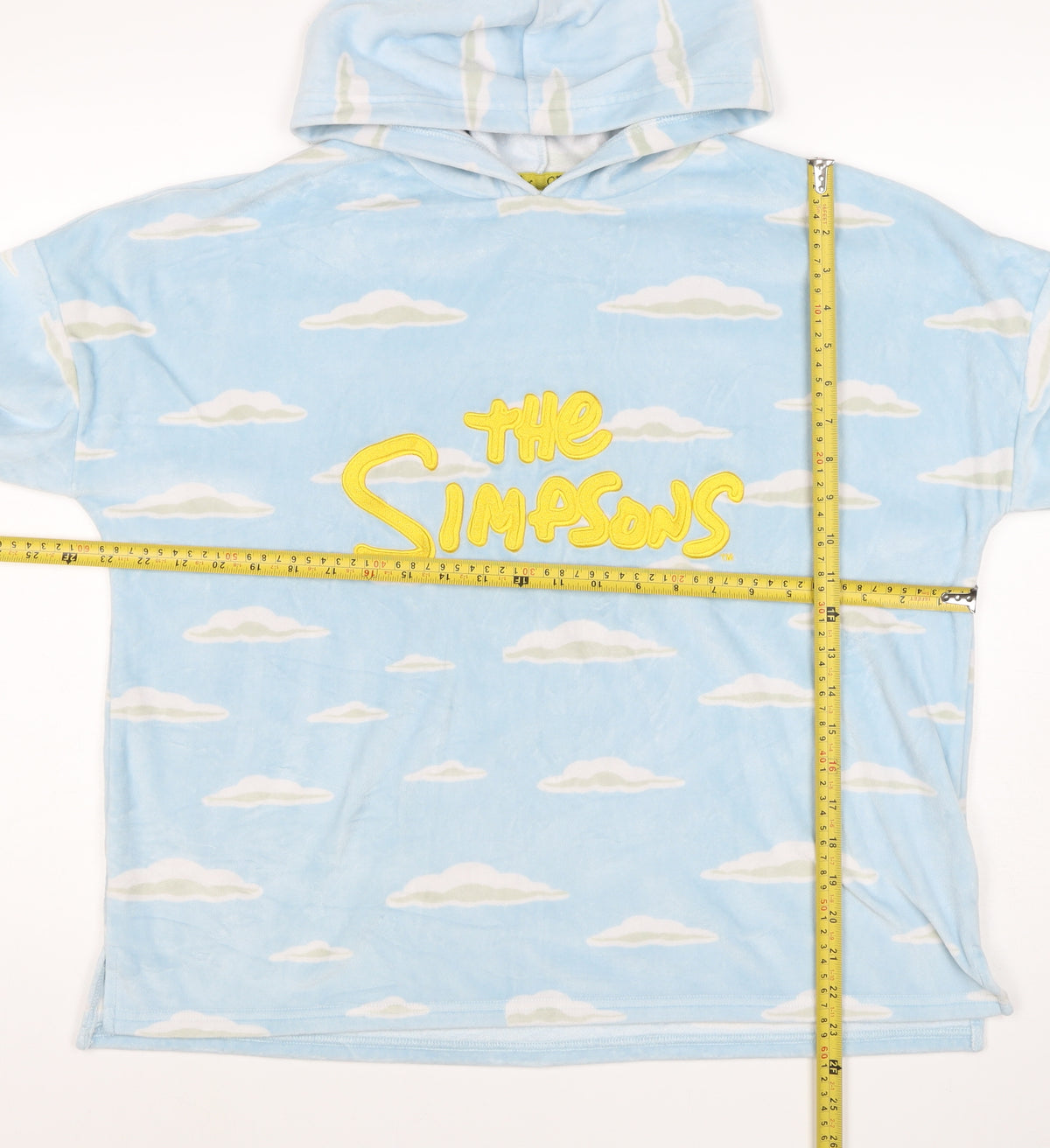 The Simpsons Women’s Blue Cloud Print Embroidered Pullover Hoodie XS