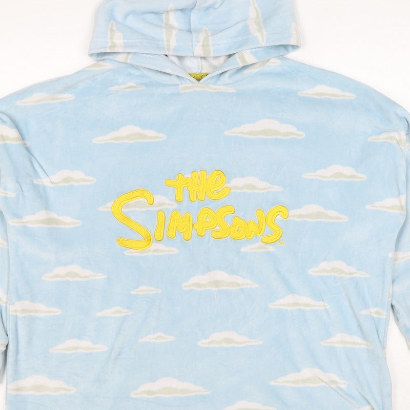 The Simpsons Women’s Blue Cloud Print Embroidered Pullover Hoodie XS