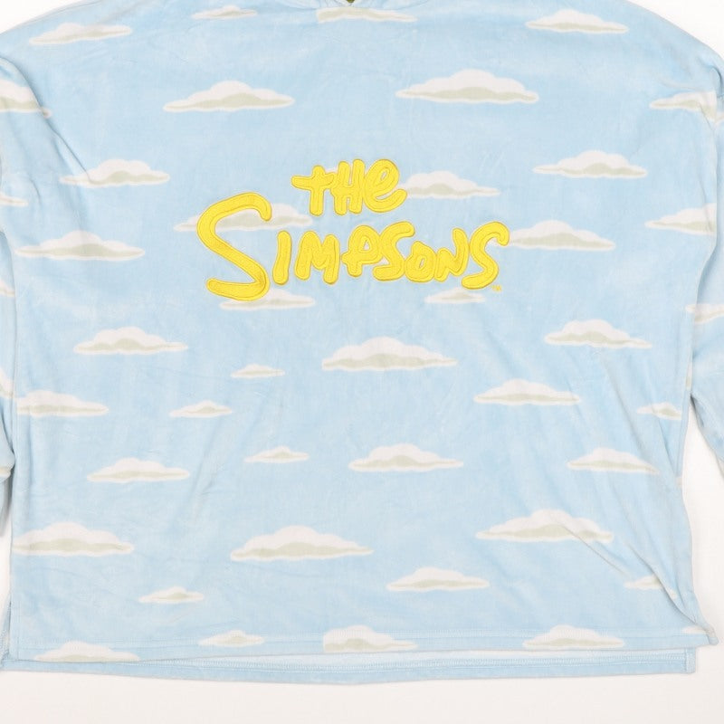 The Simpsons Women’s Blue Cloud Print Embroidered Pullover Hoodie XS