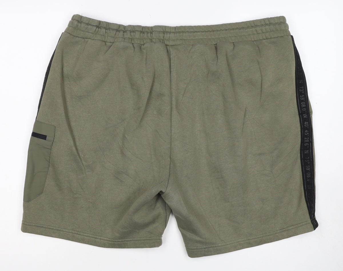 U.S. Athletic Men’s Green 2XL Sweat Shorts Drawstring Pockets