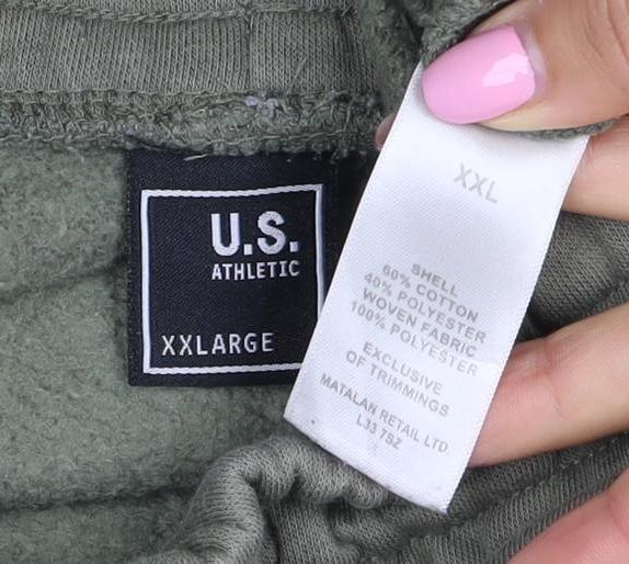 U.S. Athletic Men’s Green 2XL Sweat Shorts Drawstring Pockets