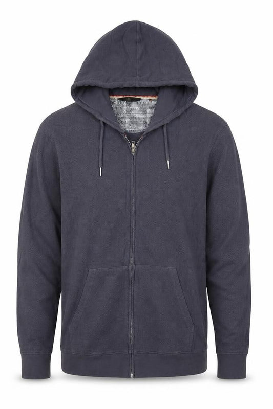 Next Men’s Blue L Full Zip Hooded Cotton Blend Hoodie