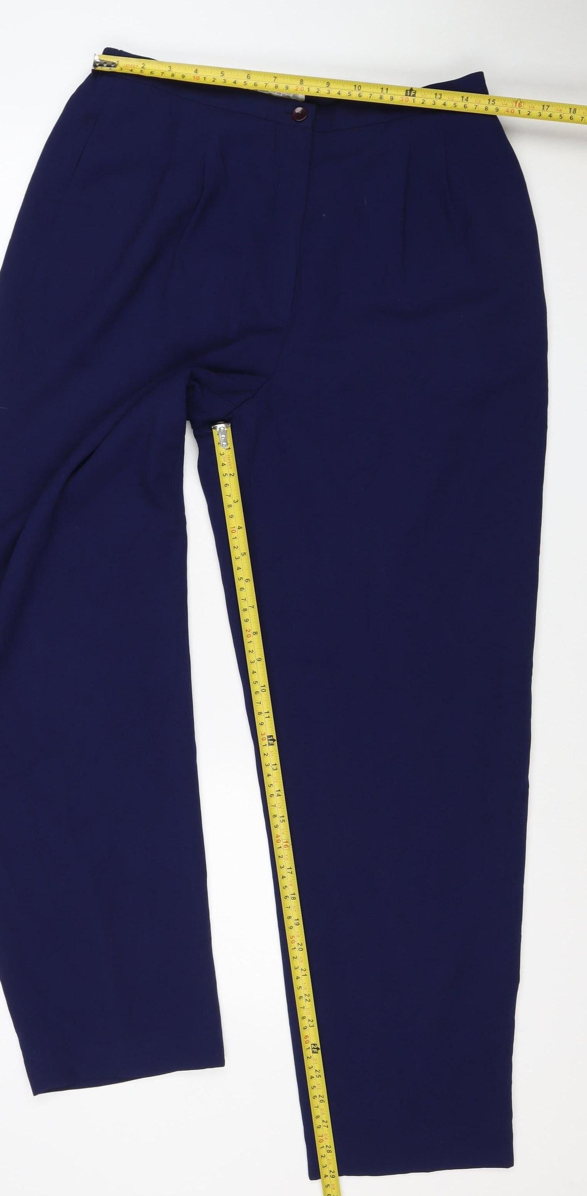 Judith Hart Women's Blue Size 12 Straight Leg Lined Dress Trousers