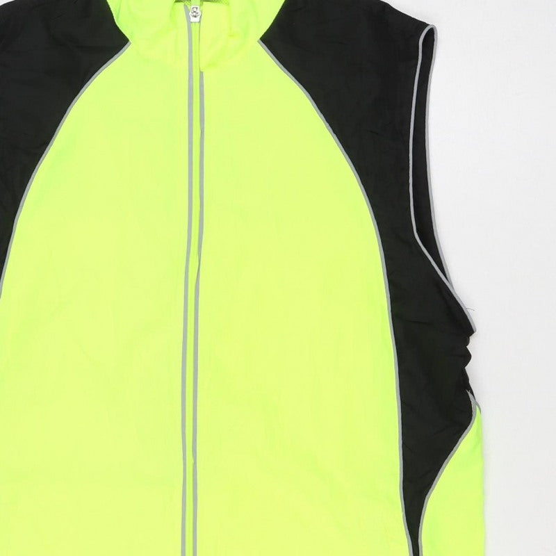 Run 365 Mens Yellow Black M Windbreaker Reflective Running Cycling Jacket
