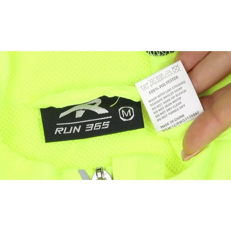 Run 365 Mens Yellow Black M Windbreaker Reflective Running Cycling Jacket