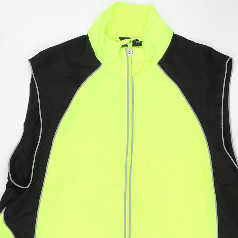Run 365 Mens Yellow Black M Windbreaker Reflective Running Cycling Jacket
