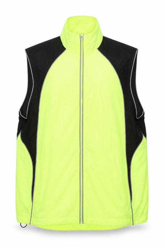 Run 365 Mens Yellow Black M Windbreaker Reflective Running Cycling Jacket