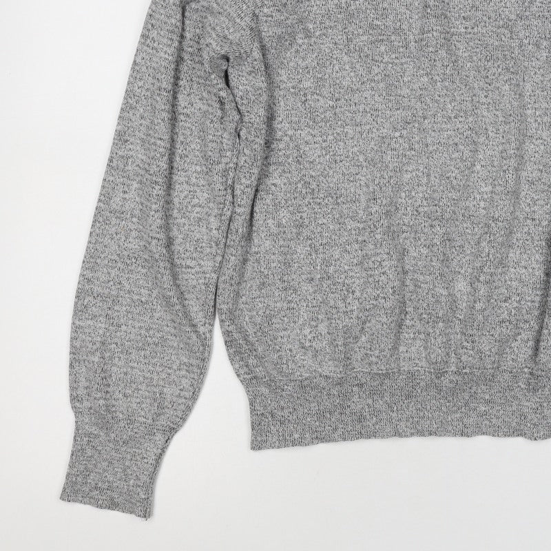 Topshop Women’s Grey UK 10 Ruffle Crew Neck Knit Pullover Jumper