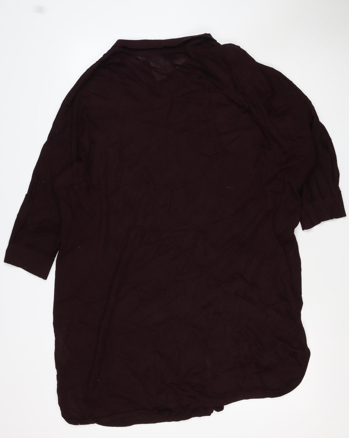 Phase Eight Women Brown UK 18 Long Sleeve Collared Button Viscose Blouse