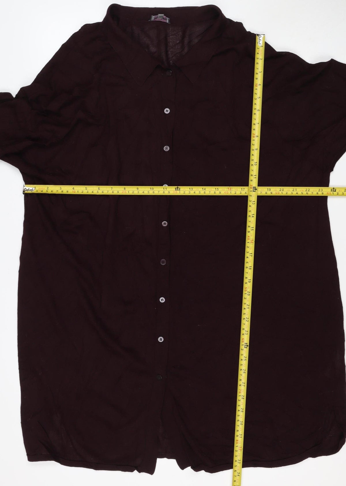Phase Eight Women Brown UK 18 Long Sleeve Collared Button Viscose Blouse