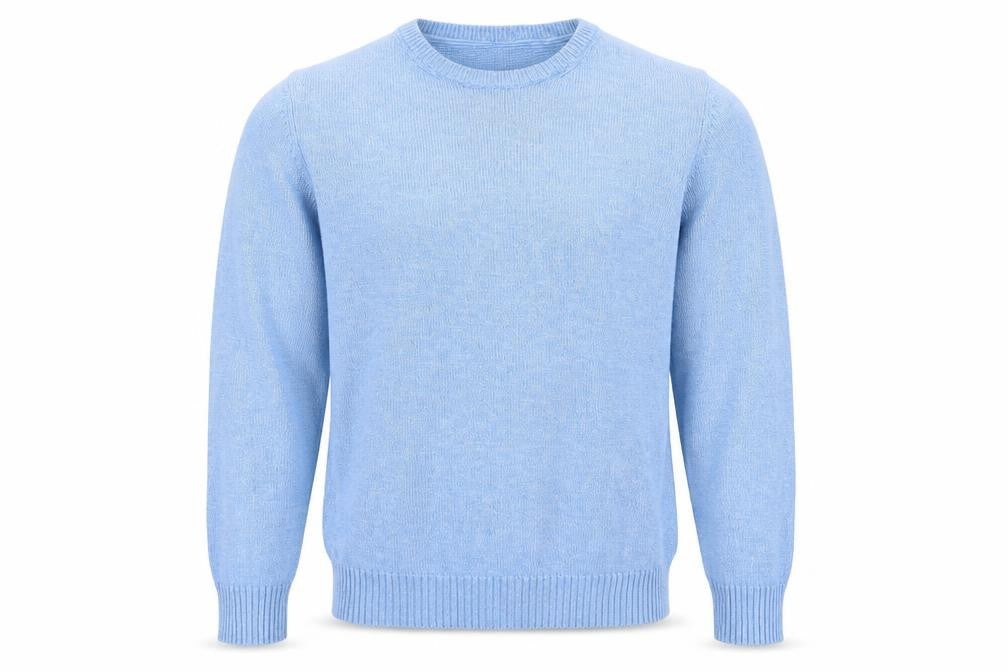 Atlantic Bay Men’s Blue Cotton Crew Neck Pullover Jumper Size S