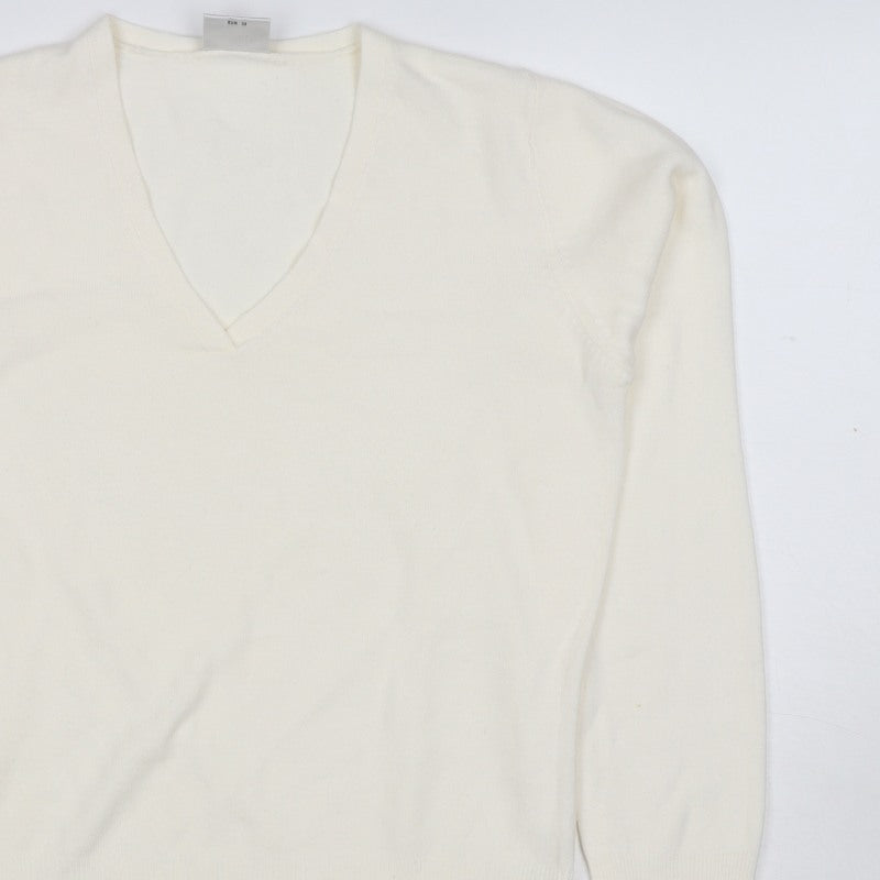Next Women’s Ivory V-Neck Long Sleeve Knit Pullover Jumper UK 10