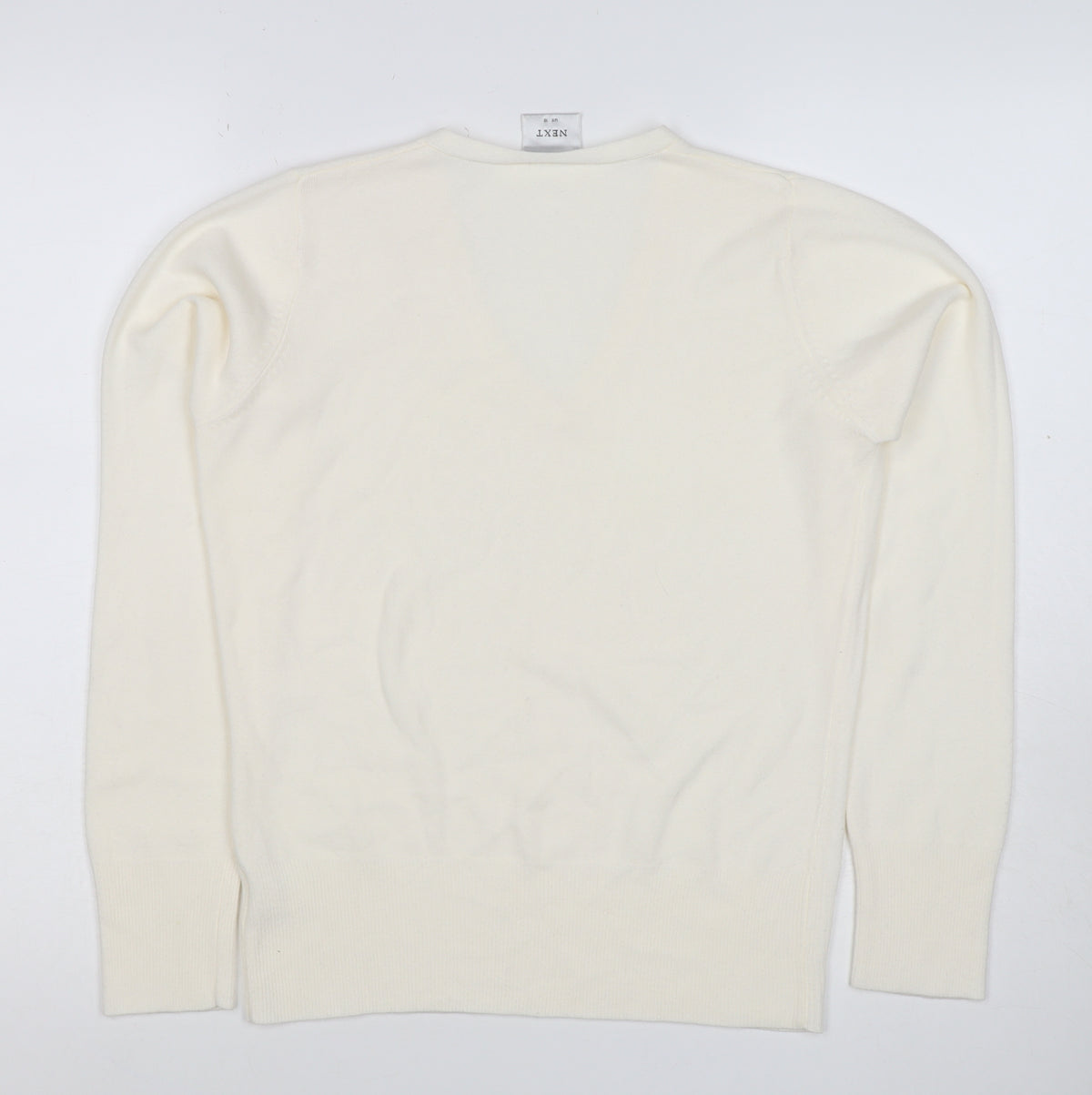 Next Women’s Ivory V-Neck Long Sleeve Knit Pullover Jumper UK 10