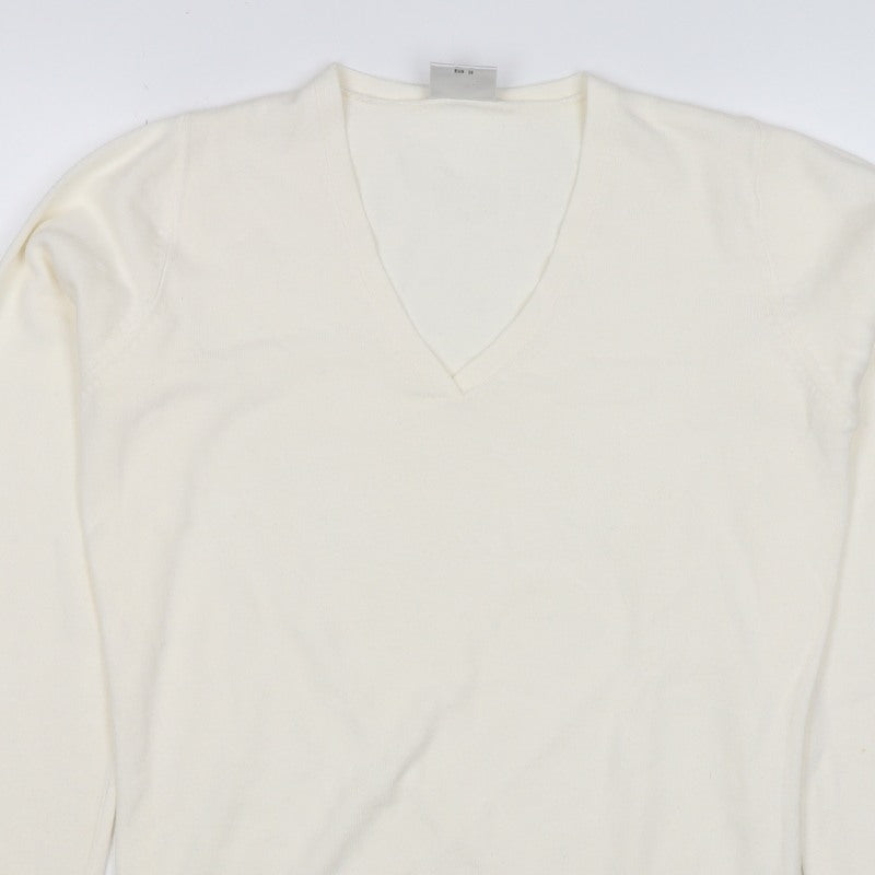 Next Women’s Ivory V-Neck Long Sleeve Knit Pullover Jumper UK 10