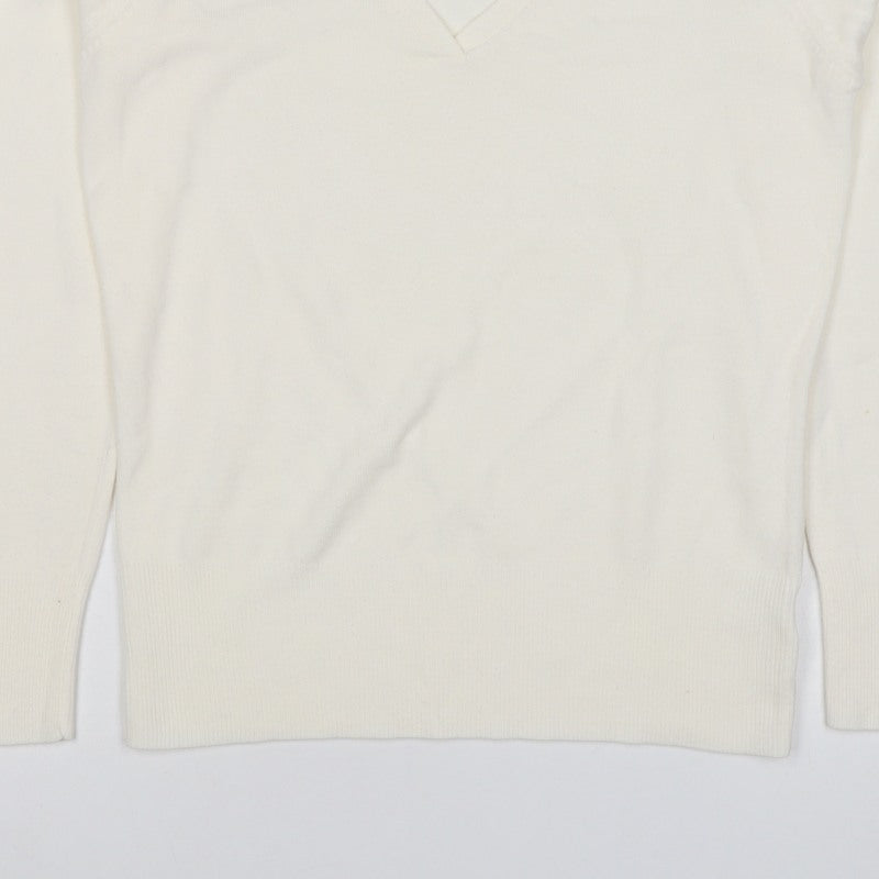 Next Women’s Ivory V-Neck Long Sleeve Knit Pullover Jumper UK 10