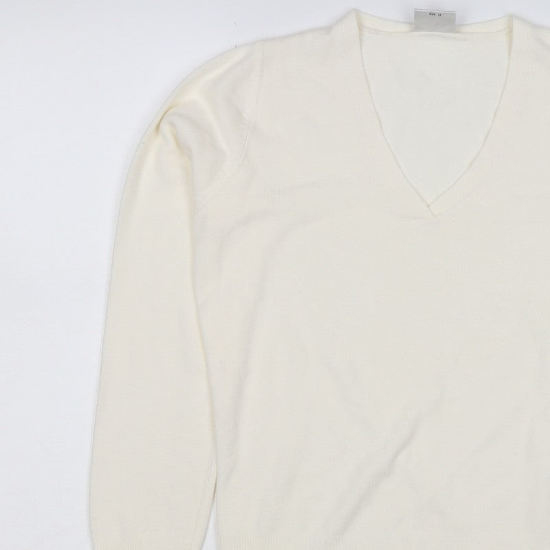 Next Women’s Ivory V-Neck Long Sleeve Knit Pullover Jumper UK 10