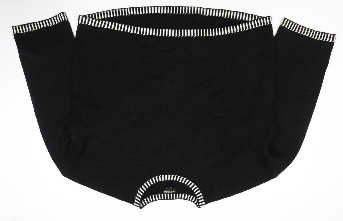 PrettyLittleThing Women’s Black White Trim Knit Jumper L Pullover