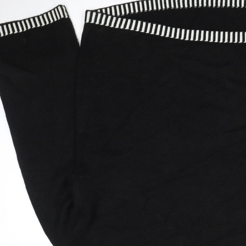 PrettyLittleThing Women’s Black White Trim Knit Jumper L Pullover