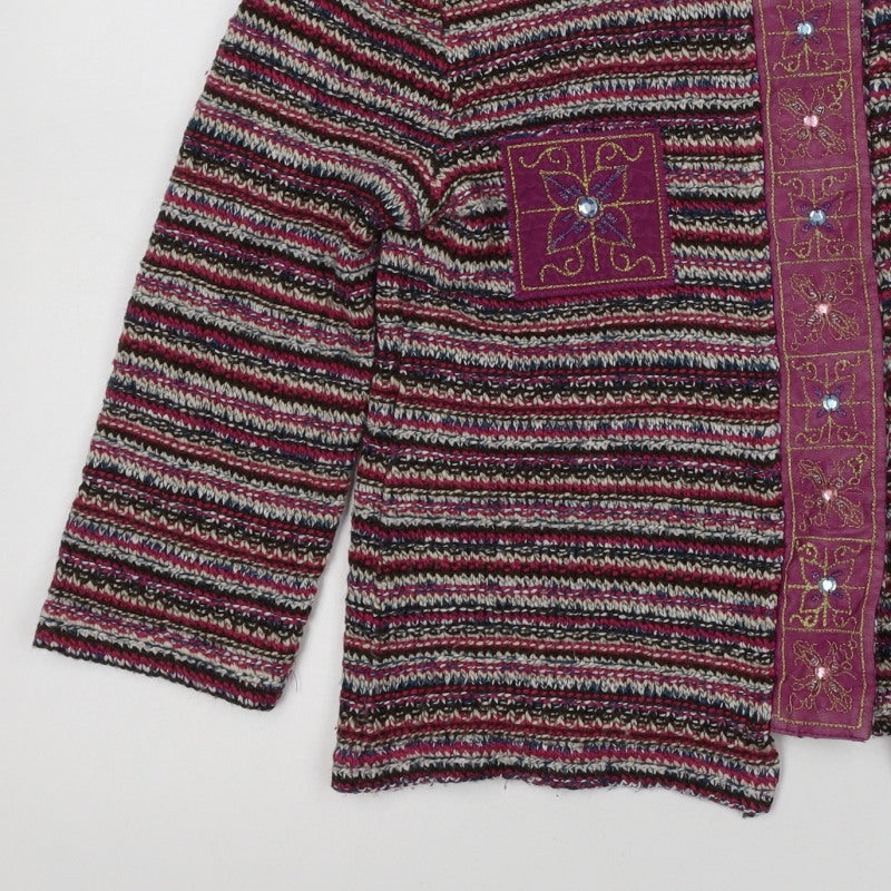 Per Una Women Multicoloured S Open Knit Embroidered Cardigan