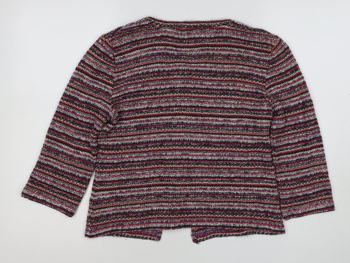 Per Una Women Multicoloured S Open Knit Embroidered Cardigan