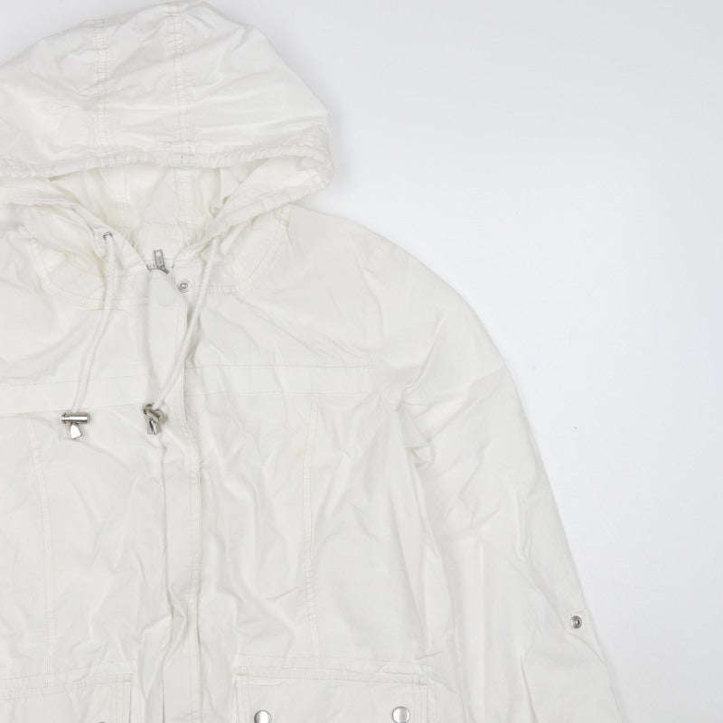 Marks & Spencer Womens White Size 12 Hooded Parka Jacket