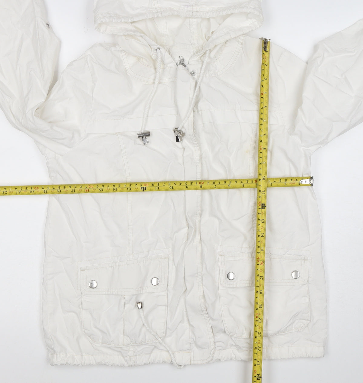 Marks & Spencer Womens White Size 12 Hooded Parka Jacket