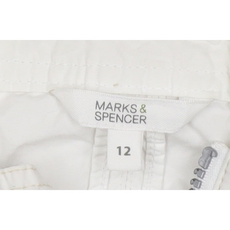 Marks & Spencer Womens White Size 12 Hooded Parka Jacket