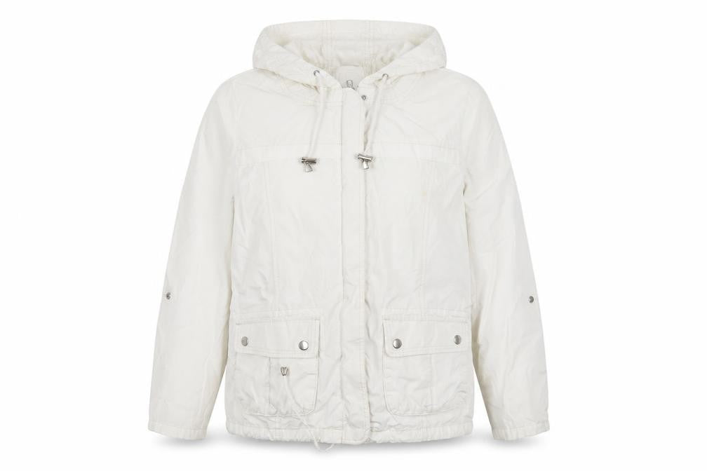 Marks & Spencer Womens White Size 12 Hooded Parka Jacket