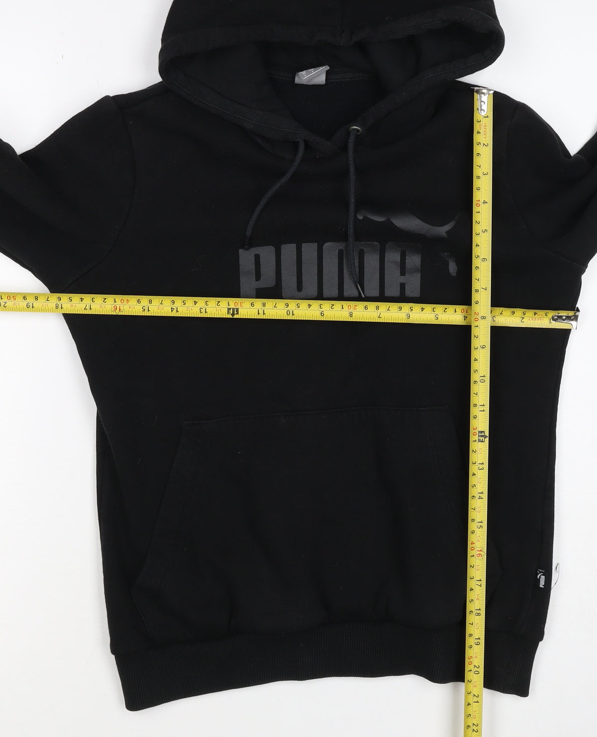 Puma Boys Black S Pullover Logo Hooded Sweatshirt Hoodie