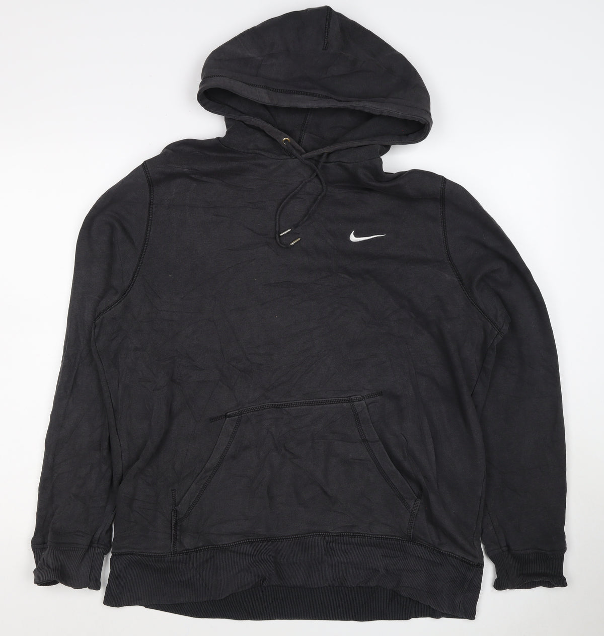 Nike Women’s Black L Pullover Hoodie Swoosh Logo Kangaroo Pocket