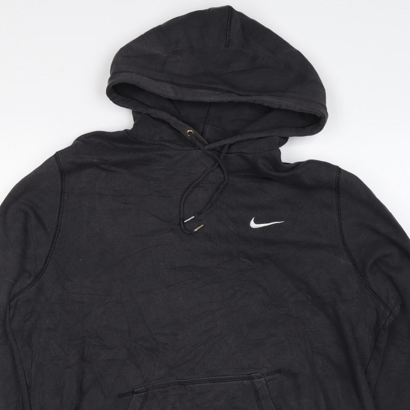 Nike Women’s Black L Pullover Hoodie Swoosh Logo Kangaroo Pocket