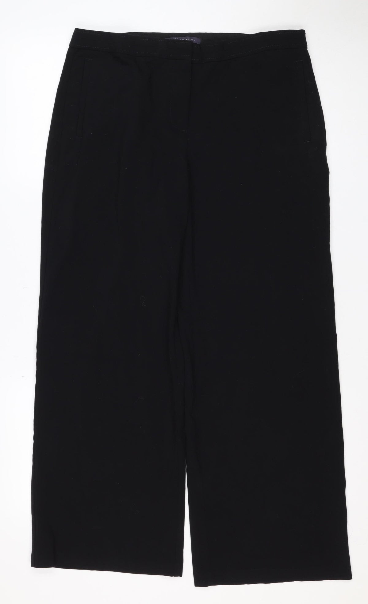 Marks & Spencer Womens Black UK 14 Short Tailored Straight Trousers