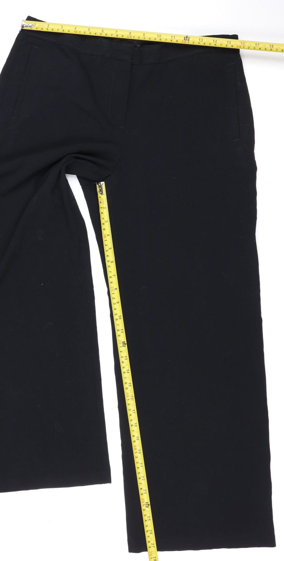 Marks & Spencer Womens Black UK 14 Short Tailored Straight Trousers