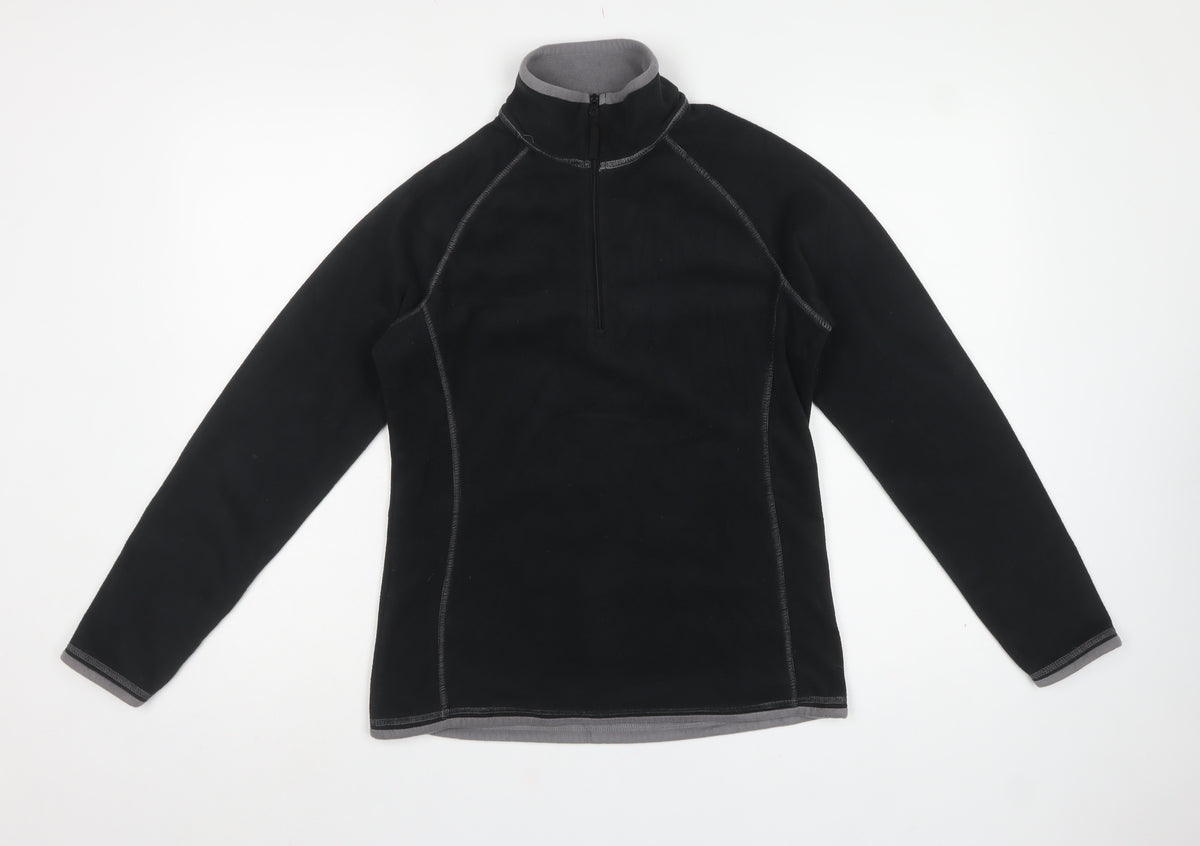 Mountain Warehouse Women’s Black Fleece 1/4 Zip Pullover Sweatshirt UK 10