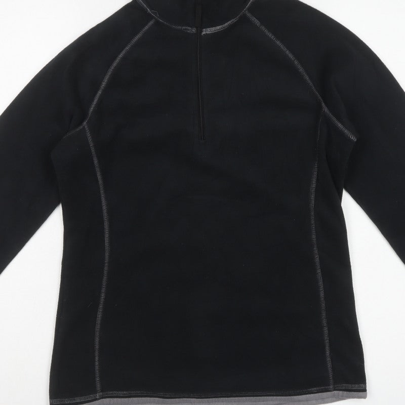 Mountain Warehouse Women’s Black Fleece 1/4 Zip Pullover Sweatshirt UK 10