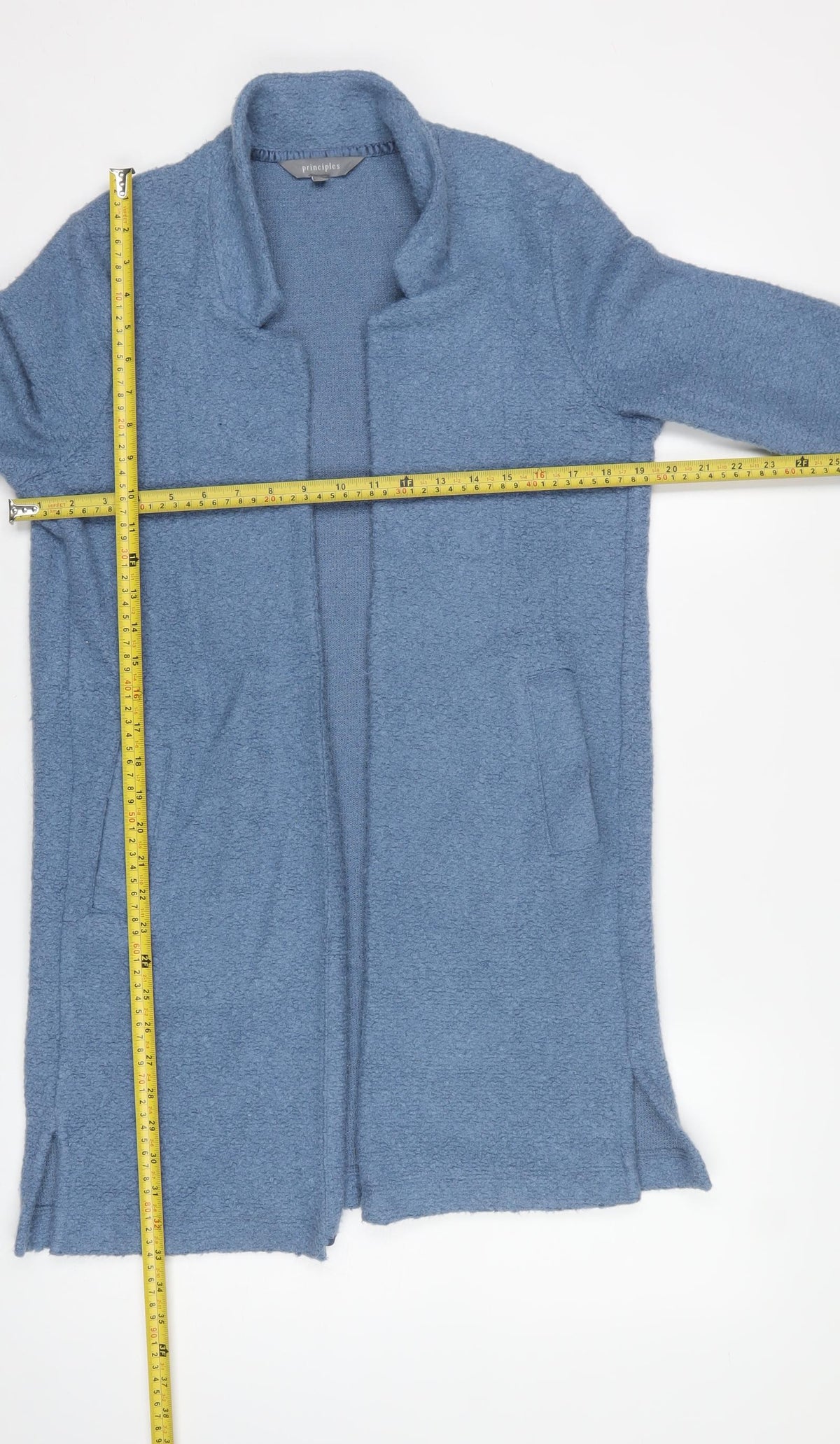 Principles Women’s Blue Size 10 Open Longline Fleece Cardigan