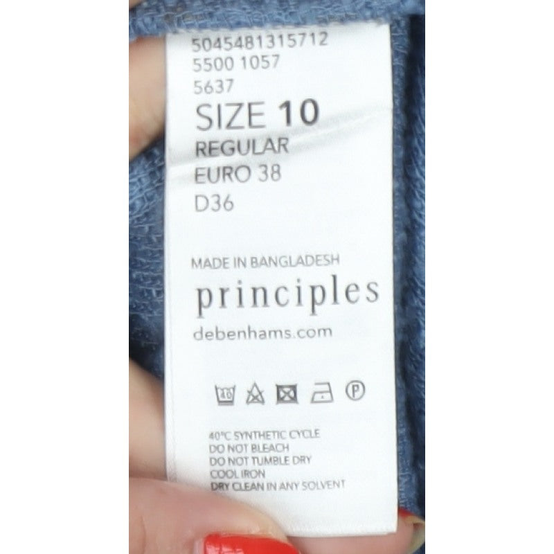 Principles Women’s Blue Size 10 Open Longline Fleece Cardigan