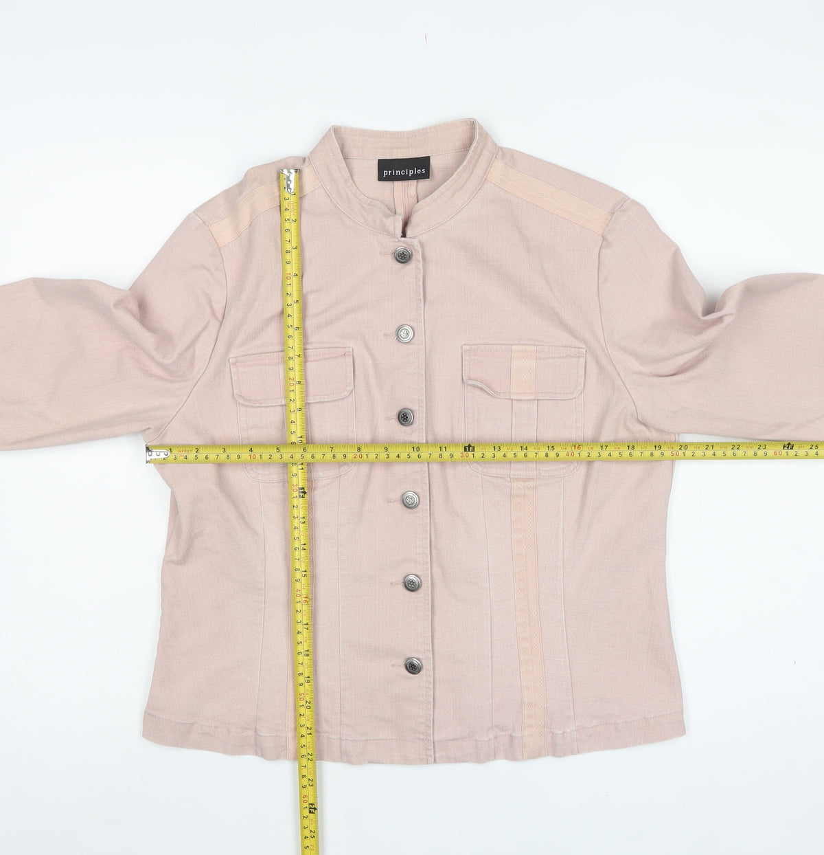 Principles Women’s Pink UK 16 Cotton Blend Button Front Basic Jacket