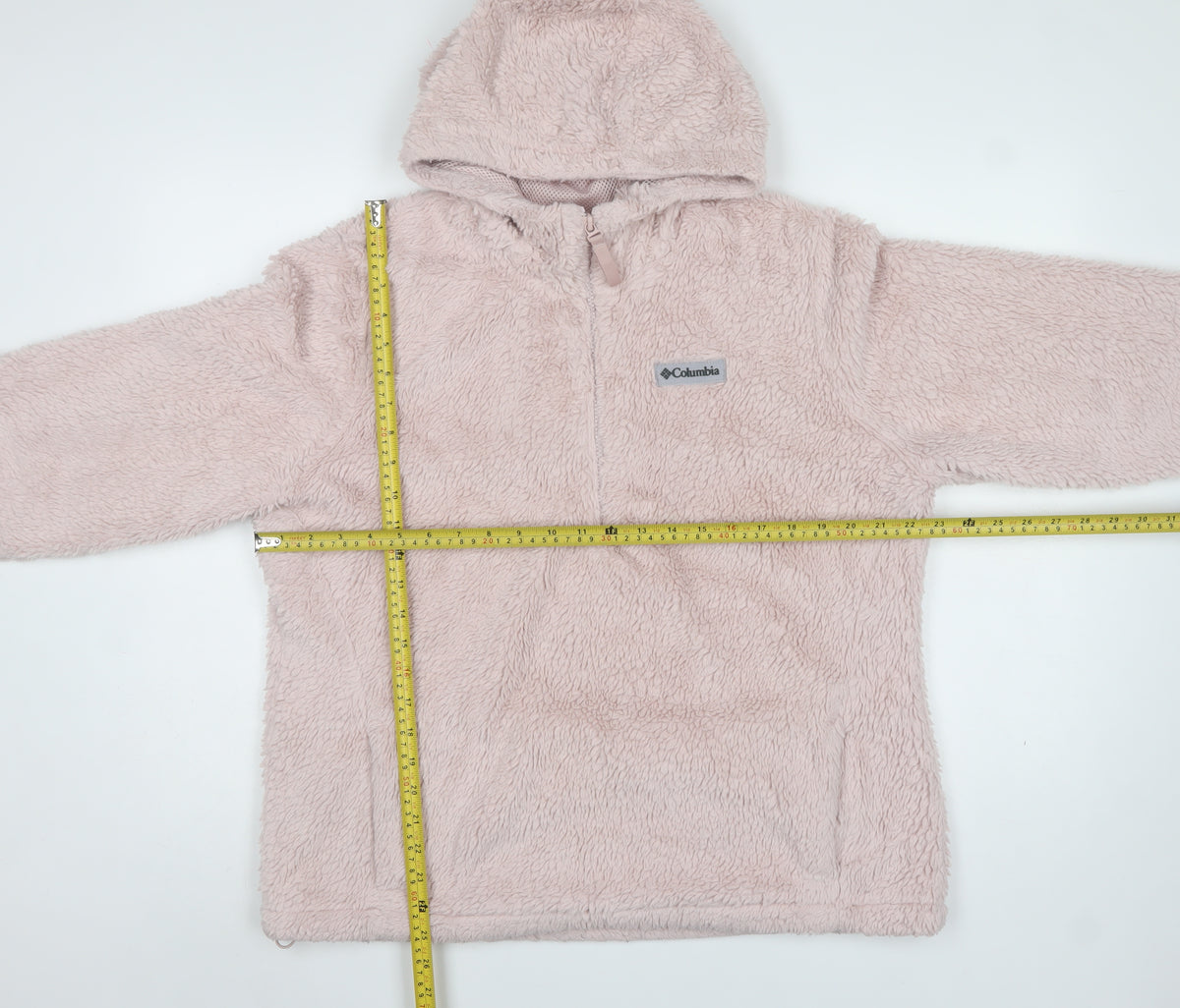 Columbia Teens Pink XL Hooded Half Zip Fleece Pullover Sweatshirt