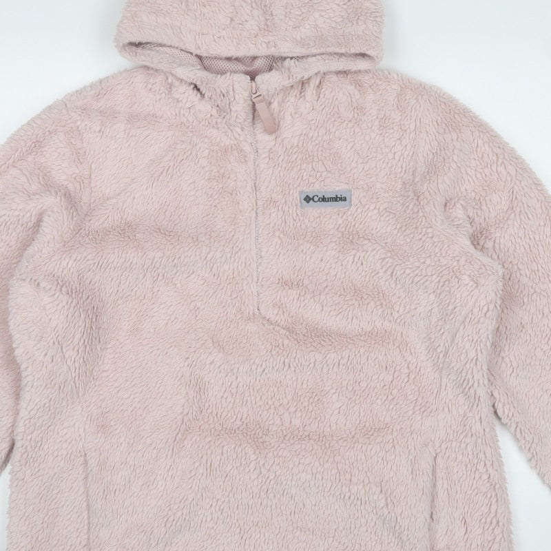 Columbia Teens Pink XL Hooded Half Zip Fleece Pullover Sweatshirt