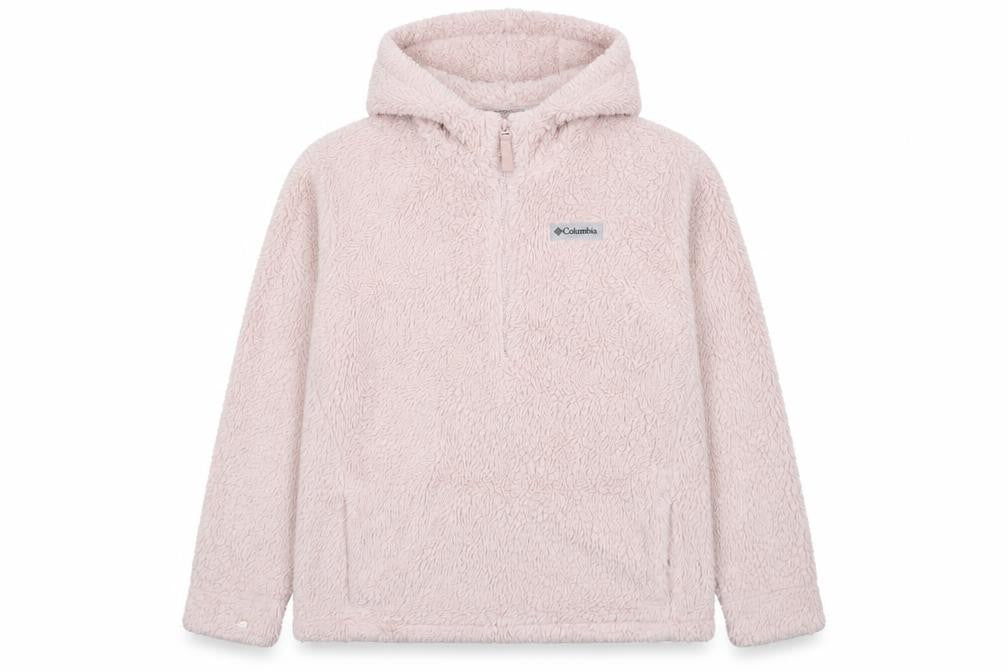 Columbia Teens Pink XL Hooded Half Zip Fleece Pullover Sweatshirt