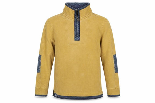 Fat Face Men’s Mustard Yellow M 1/4 Zip High Neck Sweatshirt
