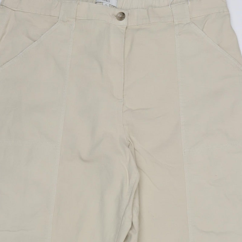 Marks & Spencer Women’s Beige Size 22 Long Cotton Cargo Trousers