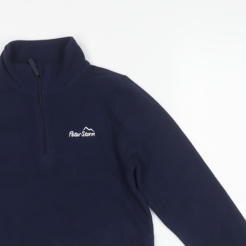 Peter Storm Boys Blue 7-8 Years Half Zip Fleece Sweatshirt